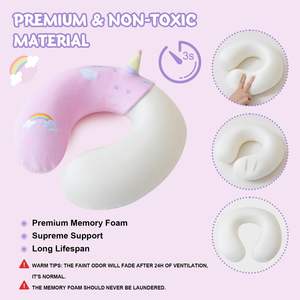 Rose mignon licorne Animal mémoire mousse voitures <span class=keywords><strong>vol</strong></span> avion repose-tête enfant en bas âge enfants cou soutien <span class=keywords><strong>voyage</strong></span> oreiller pour enfants adultes - Product Image 5