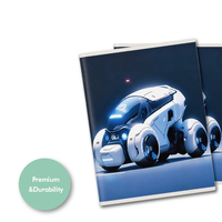 Carnet A5 personnalisé avec logo, reliure piquée, couverture en papier blanc, impression UV, papier d'écriture premium, cahier d'exercices