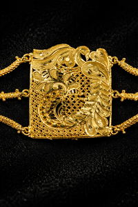 City Girl 24CT Gold Plated Peacock Bajuband for Women Copper Armlet <b>Bracelet</b> Adjustable Ethnic Wedding and Festive Wear - Product Image 3