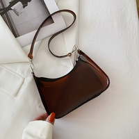 Sac à bandoulière hobo en PVC transparent coloré, sac à main d'été en gelée, sac à fermeture éclair néon laser transparent pour femme