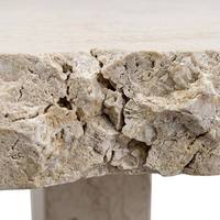 Table basse Side Rice White Cave Stone au design moderne, durable, pour salon