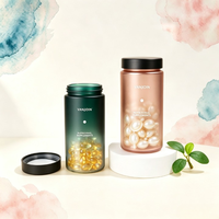 Bouteille en verre mat vert foncé vide pour capsules, flacon de rangement pour pilules de vitamines, conteneur premium pour produits de santé, approvisionnement direct en gros d'usine