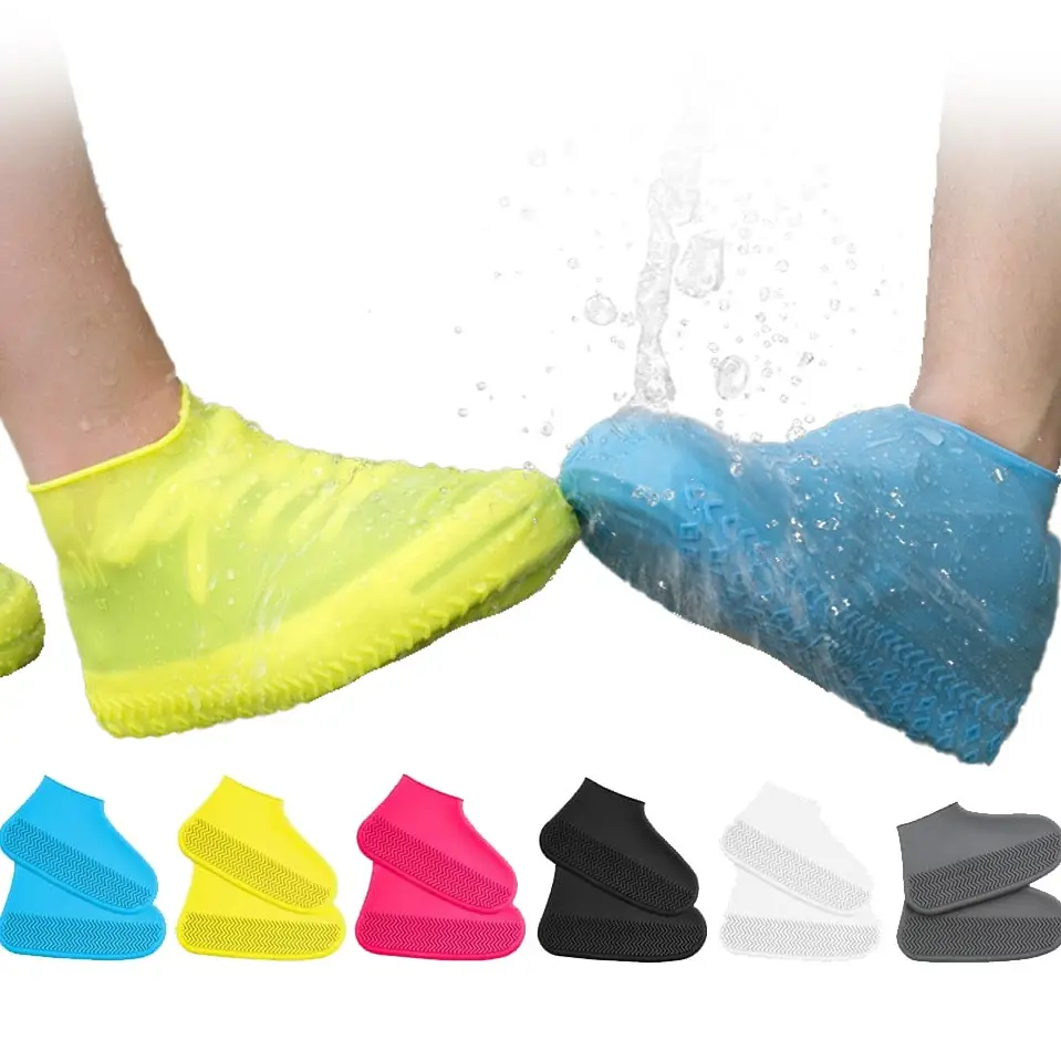 Silicon Protective Rain Shoes Anti-slip Reusable Rubber Waterproof silicone shoe covers