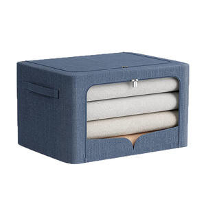 Factory Eco-friendly Rectangle Cotton Linen Large Collapsible Foldable Waterproof <b>Heavy</b> <b>Duty</b> Fabric Storage <b>Box</b> Clothes Toy - Product Image 4