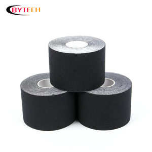 Bande adhésive médicale imperméable noire de 5 cm x 5 m, bande de kinésiologie, bandage adhésif pour la peau, 95% coton + 5% élasthanne, réduit la douleur - Product Image 2