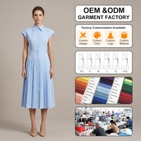 Robe longue décontractée et respirante pour femme, coupe trapèze, style chemise, idéale pour le bureau – Marque de mode OEM