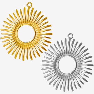 Pendentif soleil en acier inoxydable plaqué or, breloque pour la fabrication de bijoux DIY - Product Image 5
