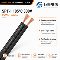 SPT-1 18AWG Parallelkabel 2-adrig |   Schwarzes PVC-Lampenkabel 300V 105 ° C FT2