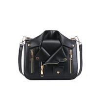 Sac à main bandoulière de luxe en cuir tendance 2025 pour femme, forme veste de motard, personnalisable avec logo