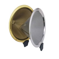 Filtre à café pliable portable en acier inoxydable 304 de qualité alimentaire, entonnoir conique réutilisable pour café et thé, pour infusion par le dessus