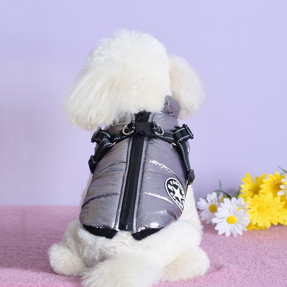 Luxury Cooling Pet Vest Dog Harness And Leash Set With Buckle Winter Cotton Coat