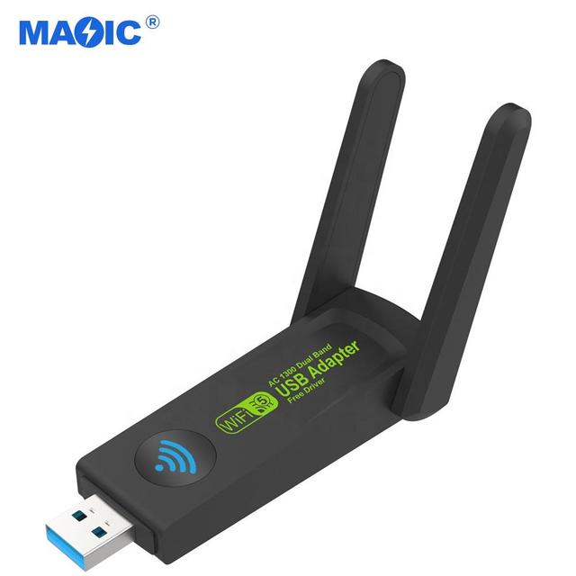 Wholesale AC 1300Mbps USB3.0 Wifi Adapter Dual Band 5.8G Wifi 6 USB Adapter Free Drive External Usb3.0 Dongle Antenna for PC