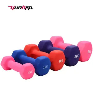 जिम में व्यायाम उपकरण नि: शुल्क वजन तय रंगीन एरोबिक डम्बल, बिक्री के लिए जिम dumbbell सेट