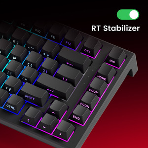 Clavier <span class=keywords><strong>de</strong></span> jeu magnétique AKKO TAC75 HE - Noir et blanc, clavier mécanique OEM, éclairage RGB, taux <span class=keywords><strong>de</strong></span> polling 16K, disposition 75%, USB-C - Product Image 2