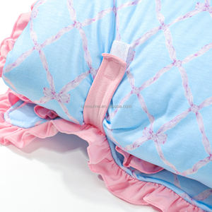 Tikar tidur siang bayi desain baru kustom pita manis dicetak katun rajut tikar tidur siang anak-anak dengan bantal - Product Image 3