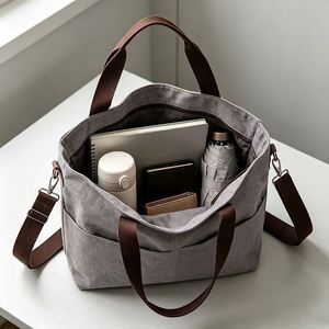 Bolso Bandolera de Lona Unisex de Gran Capacidad, Ecológico, con Cierre Seguro, Personalizable para Uso Diario en Todas las Estaciones - Product Image 2