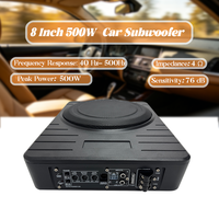 Subwoofer actif fin de 8 pouces à installer sous le siège, 120W, bobine simple en aluminium, haut-parleur de basses mono pour voiture, apparence personnalisée, vente en gros