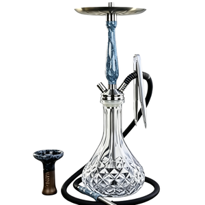 Set Moderno per Fumare Narghilè in Acciaio Inox Dorato Satinato con Tubo Laccato Resistente in Elegante Confezione Regalo - Product Image 1