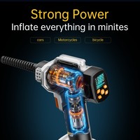 10000mAh Car Air Compressor Portable Tires Inflator 21V Cordless Tire Inflator with Detachable Battery Cordless Car Pump