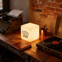 Boîte à lumière carrée moderne avec logo personnalisé, éclairage LED sans fil RGB, multicolore, utilisation intérieure/extérieure, cuisines, salles à manger, bars