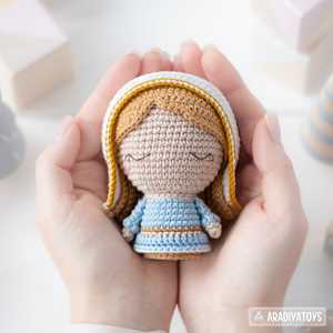 KIVA Nativité Scène <span class=keywords><strong>Crochet</strong></span> Poupées Amigurumi Ensemble À La Main <span class=keywords><strong>De</strong></span> Noël Religieux Polyester En Peluche Jouets Joseph Mary Bébé Jésus Tricoté - Product Image 4