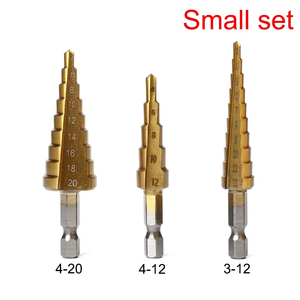 3pcs Step <b>Drill</b> <b>Bit</b> Saw <b>Drill</b> <b>Bit</b> <b>Set</b> Titanium Milling Cutter 4-12 3-12 4-20 4-32mm for Woodworking Metal Core Hole Opener - Product Image 6