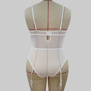 Défilé <span class=keywords><strong>de</strong></span> mode : Nouvelle <span class=keywords><strong>lingerie</strong></span> femme transparente en dentelle et résille blanche, séduisante et dos nu - Product Image 5