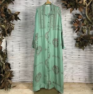 Vestido largo estampado rayón Krishna para mujer, moda de verano 2021 - Product Image 4