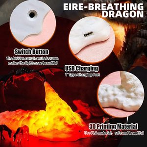 โคมไฟ LED มังกรพิมพ์ลาย3D ใหม่ล่าสุด2023ดวงโคมไฟกลางคืนสำหรับบ้านขายดีของขวัญที่ดีที่สุดสำหรับเด็ก - Product Image 5