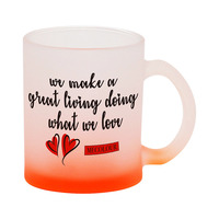 Verres à bière personnalisés avec logo DIY, 11 oz, transparents, givrés, blancs, dégradés, sublimation, verre à bière avec poignée