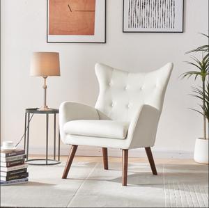 Poltrona Modulare Moderna in Velluto Bianco per Casa, <span class=keywords><strong>Ufficio</strong></span>, Sala da Pranzo, Soggiorno, Camera da Letto, Sale d'<span class=keywords><strong>Attesa</strong></span> - Comoda Poltrona Relax - Product Image 2