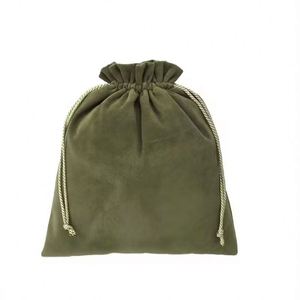 Wholesale Custom 10x12 Recyclable Velvet <b>Drawstring</b> Pouch for Craft <b>Makeup</b> Brushes and Soap <b>Bags</b> - Product Image 3
