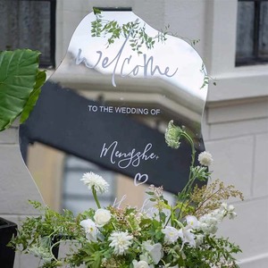 Tùy chỉnh văn bản Bridal Shower Acrylic gương đám cưới dấu hiệu Chào mừng bạn - Product Image 3