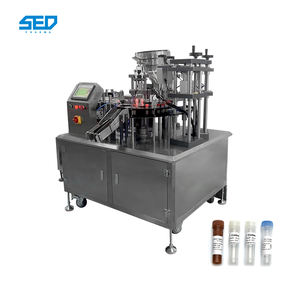Macchina per tappare l'etichettatura automatica elettrica per la bottiglia di olio di raccolta del sangue per il riempimento di provette per motori chimici - Product Image 2