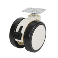 Roulettes doubles à profil bas durables 50 mm, roulettes doubles robustes 100 mm en caoutchouc thermoplastique, vente directe usine, OEM