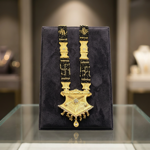 Wholesale 24K Micron Gold Fashion AD Mangalsutra, AD Stone Long Mangalsutra With Big Pendant, Traditional Wedding AD Mangalsutra - Product Image 3