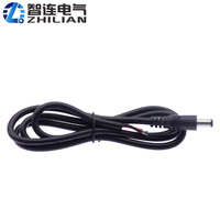 Kabel Ekstensi Daya DC 2 Pin DC5521/5525 5.5x2.1mm Jack Jantan Sudut Kanan dengan Konduktor Tembaga dan Selubung PVC