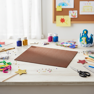 Foglio di Schiuma Glitterata Marrone Peiyong 60x40cm 2mm Senza Adesivo, Materiale Polifoam per Progetti Creativi Modello 51704 - Product Image 3