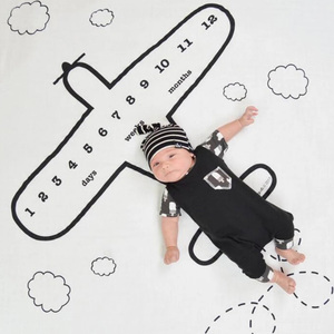 Photography Gift Soft Plush Newborn Baby Monthly Growth Floral Plush Swaddle Wrap Baby Milestone <strong>Blanket</strong> Fleece <strong>Memory</strong> <strong>Blanket</strong> - Product Image 3