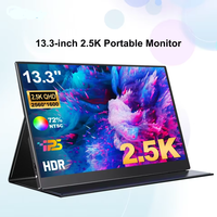 Moniteur portable IPS 25K 133 2560x1440 16:10 avec haut-parleur intégré, écran externe Type-C pour Switch, PS, téléphone