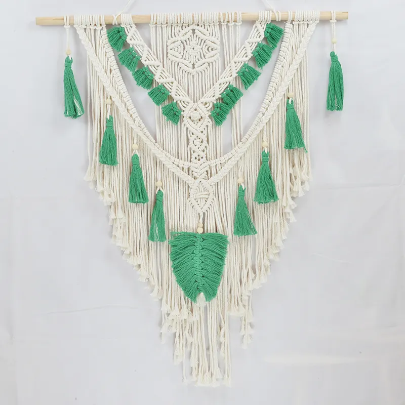 Đầy Màu Sắc Mini Macrame Tấm Thảm Phòng Ngủ Tường Treo Tay Làm Bông Dệt Tấm Thảm