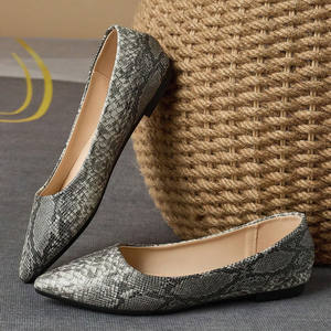 Zapatos planos de <span class=keywords><strong>piel</strong></span> de serpiente de verano a la moda para <span class=keywords><strong>mujer</strong></span>, punta estrecha, <span class=keywords><strong>piel</strong></span> de serpiente transpirable para otoño y primavera, sin cordones para niñas maduras - Product Image 5