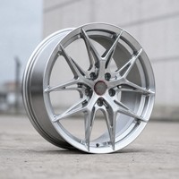 Jantes monobloc forgées 18-22 pouces, finition argent liquide, 5 branches concaves, 5x112/114.3/120, pour la course