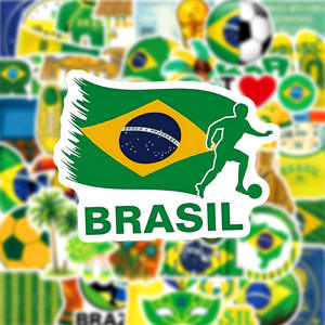 50 pz adesivi da viaggio per calcio da viaggio in Brasile per esterno tazza per bagagli decorazione Graffiti adesivi - Product Image 3