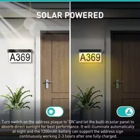 Lampe solaire pour panneau d'adresse de porte, étanche IP65, numéros de maison lumineux, lampe murale alimentée par énergie solaire 1200mAh pour maison et jardin