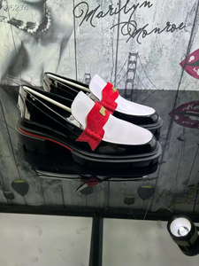 2026 Luxury Designer Men's Patent Leather Dress Shoes & Loafers Casual Fashion with Genuine Leather Midsole Chunky Red Rubber - Product Image 6