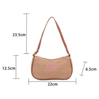 Sac à bandoulière personnalisé YIYOU pour femme, en paille tendance avec fermeture éclair, poignée unique et doublure en polyester, idéal pour l'été et la plage