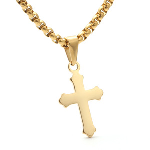 <b>Cross</b> Pendant Necklace Zinc Alloy Unisex Fashion Jewelry Gift - Product Image 1