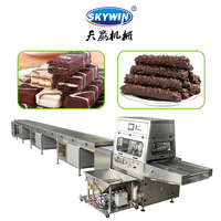Machine d'enrobage automatique de chocolat à haute productivité avec tunnel de refroidissement pour biscuits et barres chocolatées - Prix usine