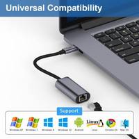 Hub USB Type C en alliage d'aluminium vers RJ45 1000Mbps Lan Gigabit Ethernet Adaptateur convertisseur réseau 1000mpbs